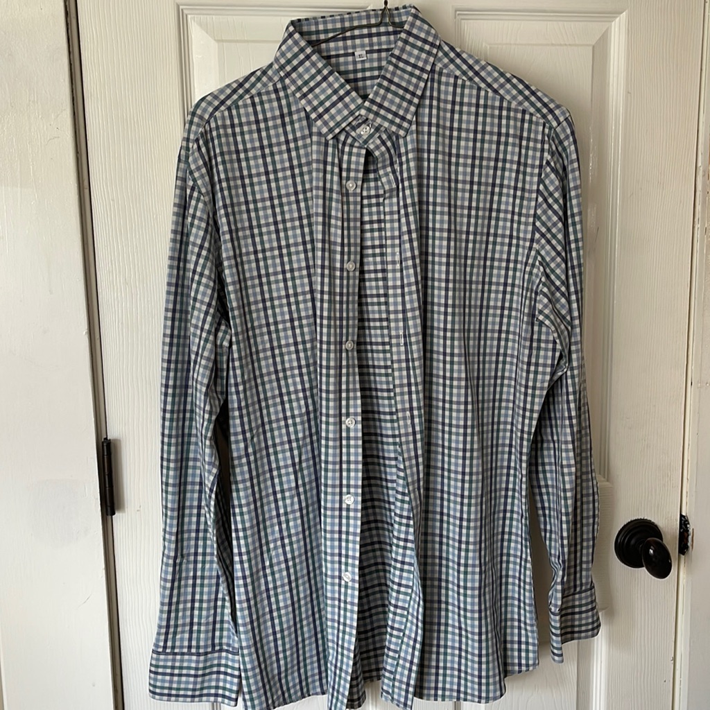 Green & Blue Button Down